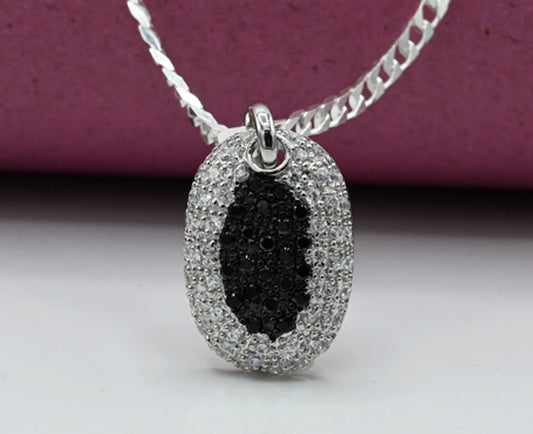 Two-Toned Black & Silver Pendant