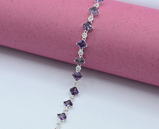 Turkish 925 Silver Colored Stone Bracelet