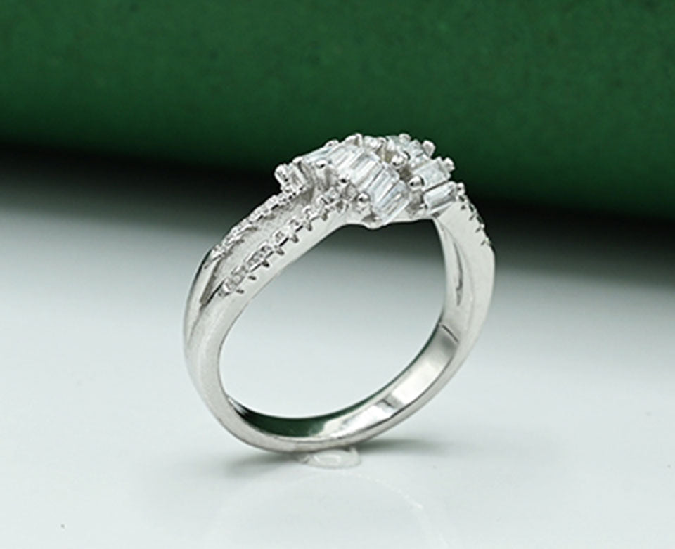 Stellar Cross Rhodium Ladies Ring