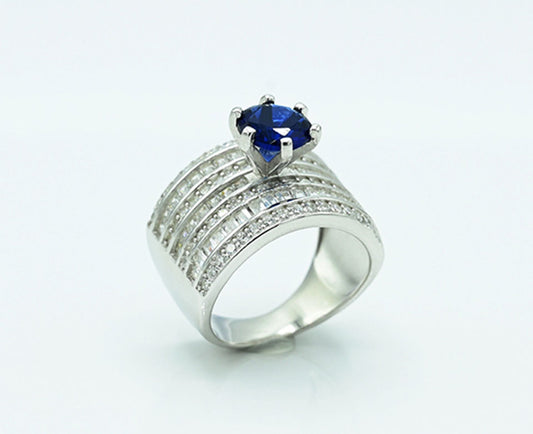 Black Stone & Zircon Ring