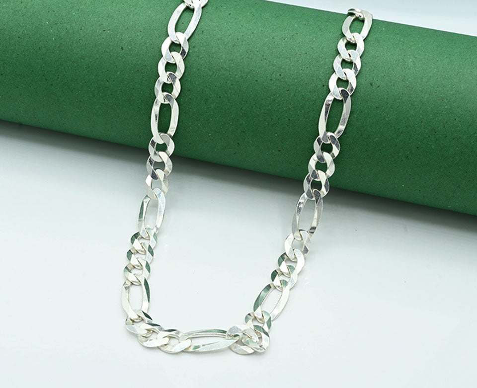 Unisex Rhodium-Plated Silver Chain