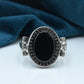 Turkish style Gents ring Silver 925 Rhodium plated Studded with Black zirconia Stones