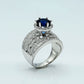 Blue Sapphire & Zircon Ring
