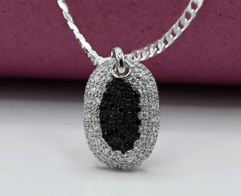 Two-Toned Black & Silver Pendant