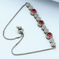 925 Silver Rhodium-Plated Ruby Stone Bracelet