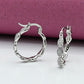 Ear rings Sterling silver 925 earrings for ladies Studded with zircons Rhodium plated