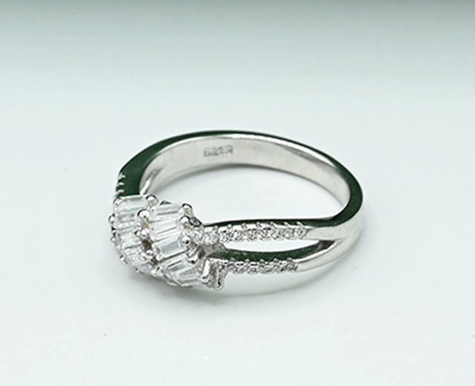 Stellar Cross Rhodium Ladies Ring