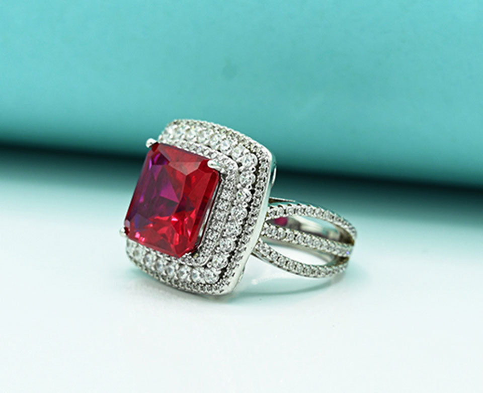 Ruby & Zircon Ladies Ring