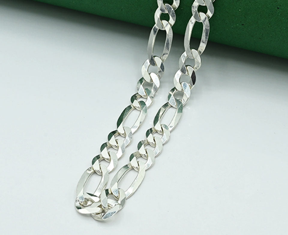 Unisex Rhodium-Plated Silver Chain