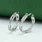 Ear rings Sterling silver 925 earrings for ladies Studded with zircons Rhodium plated