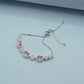925 Silver Rhodium-Plated Garnet Stone Bracelet