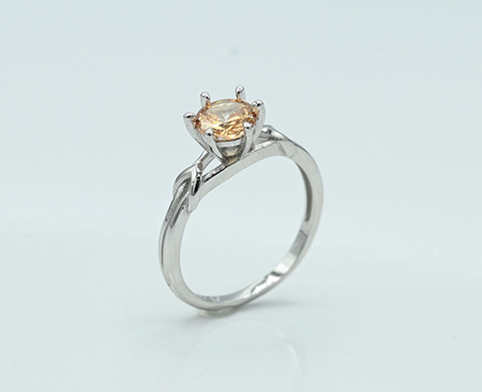 Citrine Sunbeam Ladies Ring