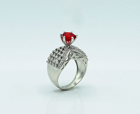 Spinel Ruby & Zircon Ring