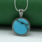 Turquoise Rhodium-Plated Pendant