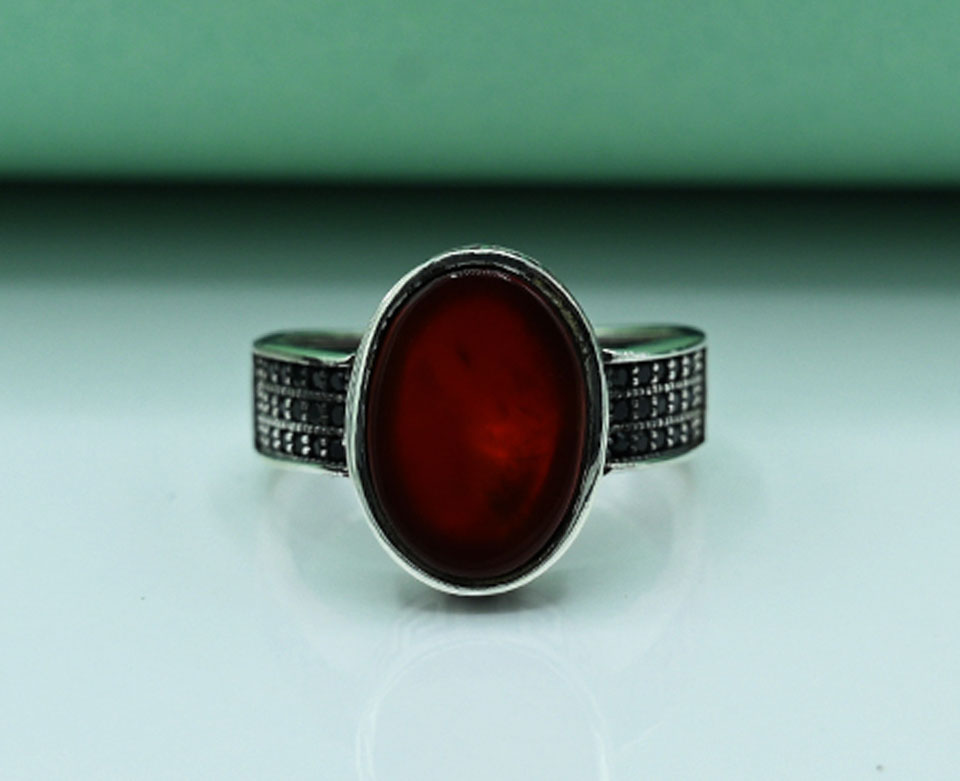 Turquoise (Feroza) Oval Gents Ring
