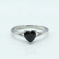 Heart-Shaped Black Stone Ring