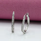 Ear rings Sterling silver 925 earrings for ladies Studded with zircons Rhodium plated