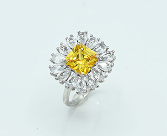 Ruby-Colored & Zircon Ring