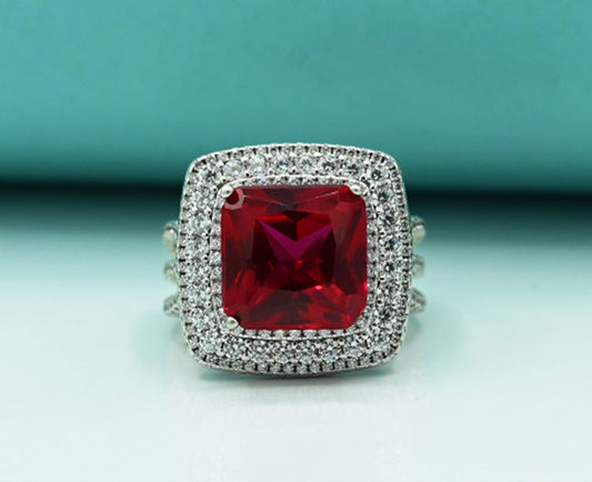 Ruby & Zircon Ladies Ring
