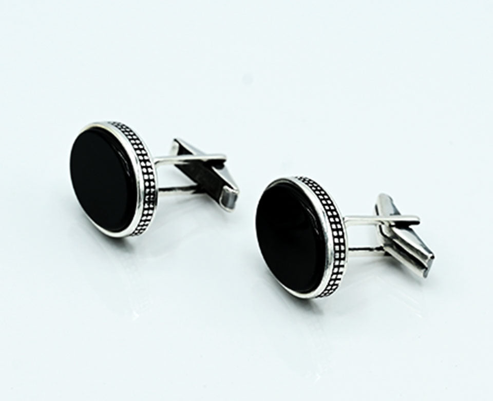 Polished Black Stone Cufflinks