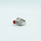 Ladies ring Silver 925 ladies ring  Rhodium plated Studded with zircons and spinel ruby in the Centr