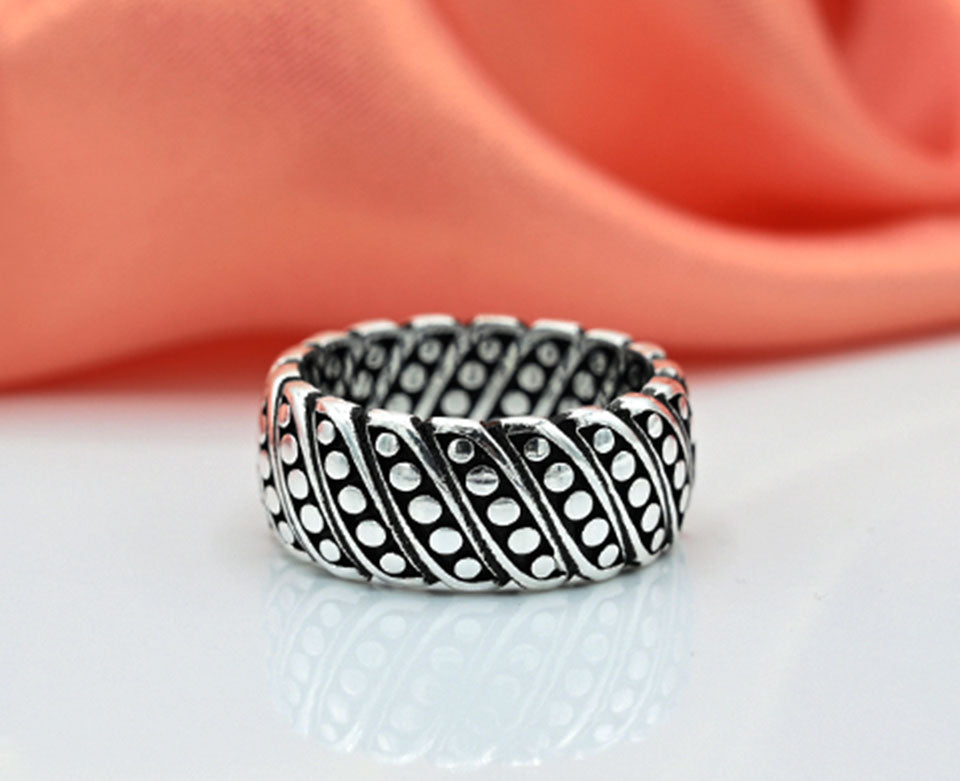 Silver & Black Turkish Gents Band (Premium)