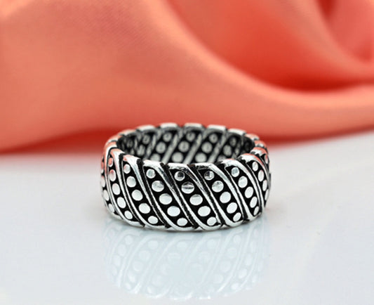 Silver & Black Turkish Gents Band (Premium)