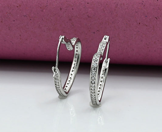 Heart-Shaped Zirconia Earrings