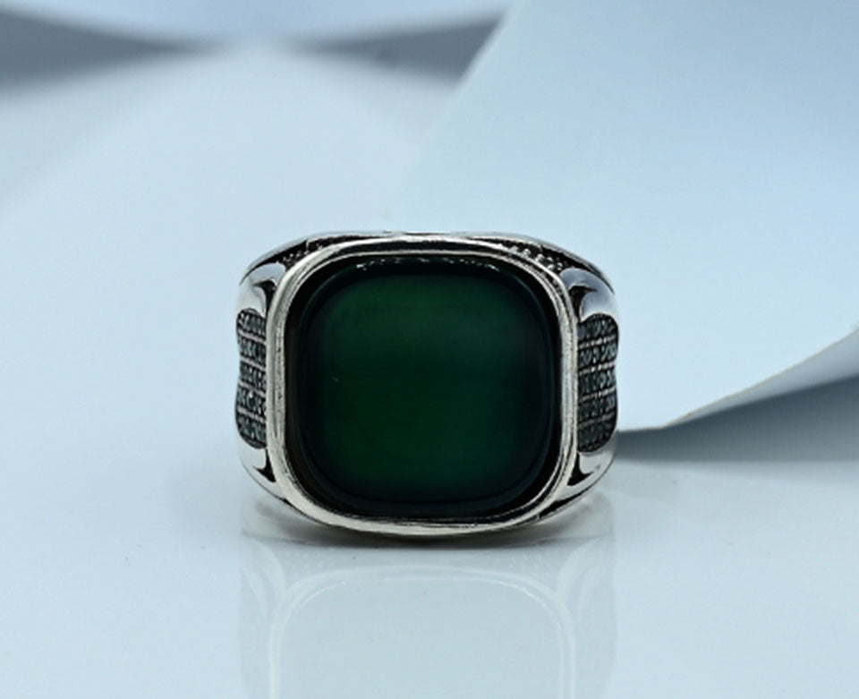 Black Beauty Turkish Gents Ring (Premium)