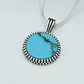 Turquoise Rhodium-Plated Pendant