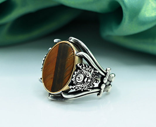 Oval Stone Turkish Gents Ring