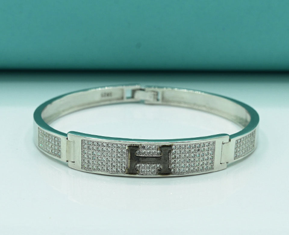 Classic Rhodium Ladies Bracelet