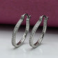 Ear rings Sterling silver 925 earrings for ladies Studded with zircons Rhodium plated