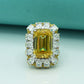 Ladies ring  Silver 925 ladies ring  Studded with fine quality zirconia  Hand fitted topaz	 Rhodium plated