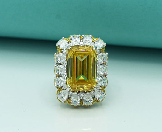 Ladies ring Silver 925 ladies ring Studded with fine quality zirconia Hand fitted topaz Rhodium plated