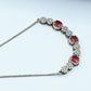 925 Silver Rhodium-Plated Ruby Stone Bracelet