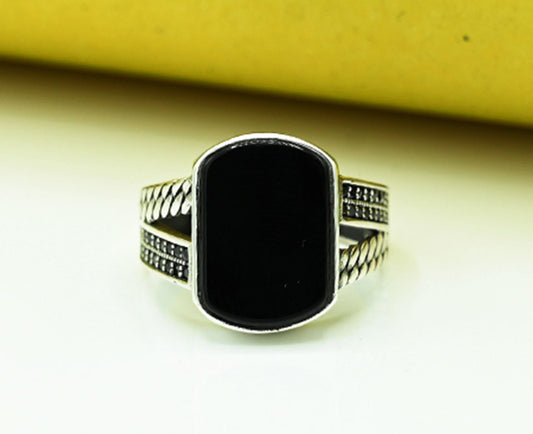 Black Stone Turkish style Gents Ring
