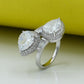 Ladies ring Silver 925 Rhodium plated Studded with zircons