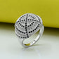 Ladies Ring Silver 925 Studded with fine quality White and Black Zirconia stone Rhodium plated