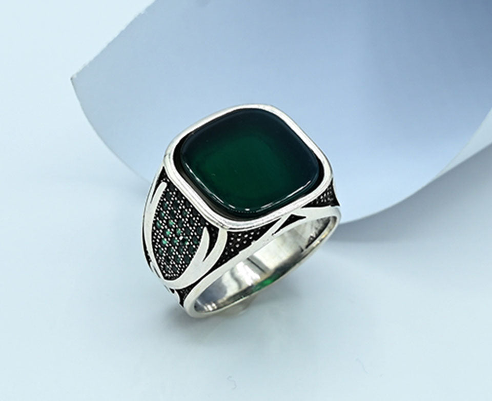 Black Beauty Turkish Gents Ring (Premium)