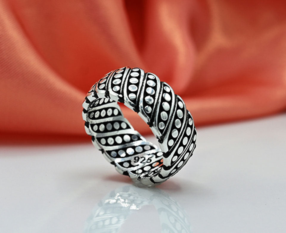 Silver & Black Turkish Gents Band (Premium)