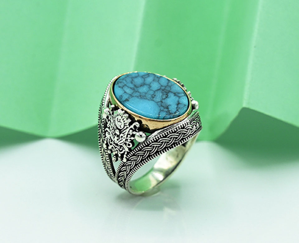 Turquoise (Feroza) Turkish Gents Ring