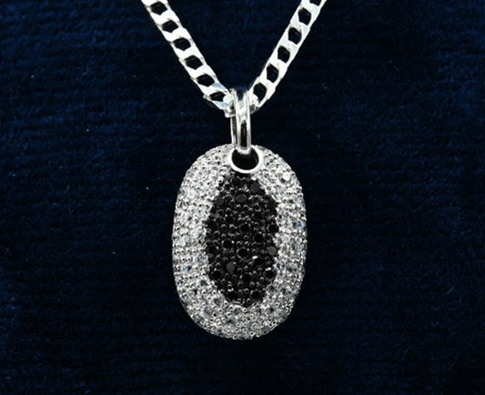 Two-Toned Black & Silver Pendant