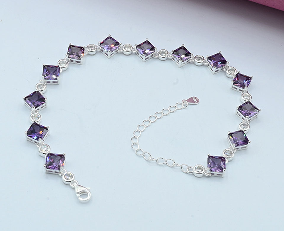 Turkish 925 Silver Colored Stone Bracelet