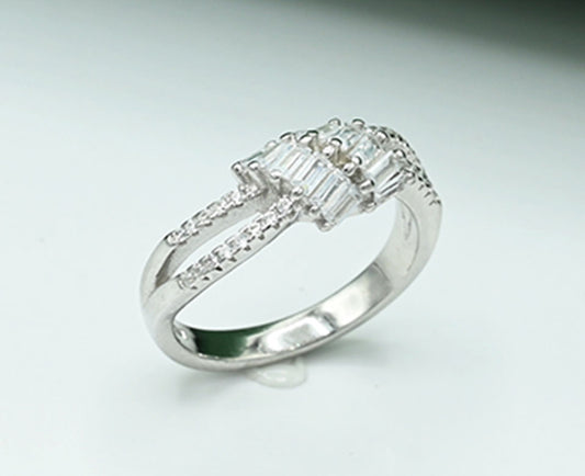 Stellar Cross Rhodium Ladies Ring