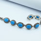 Turkish style Blue Stone Silver Bracelet