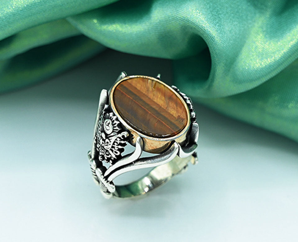 Oval Stone Turkish Gents Ring
