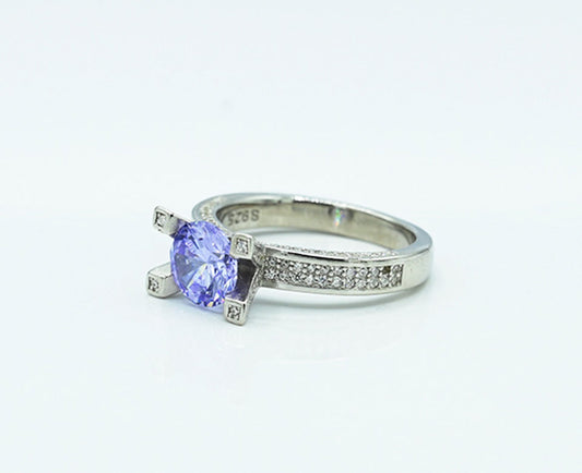 Aquamarine Elegant & Zircon Ring