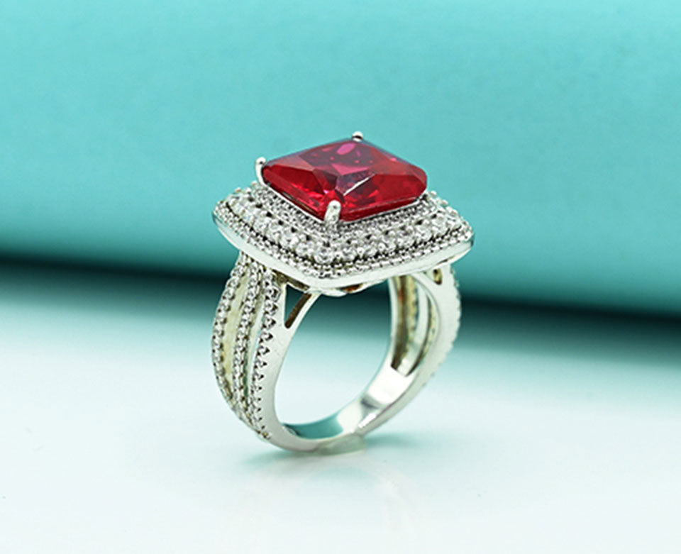 Ruby & Zircon Ladies Ring