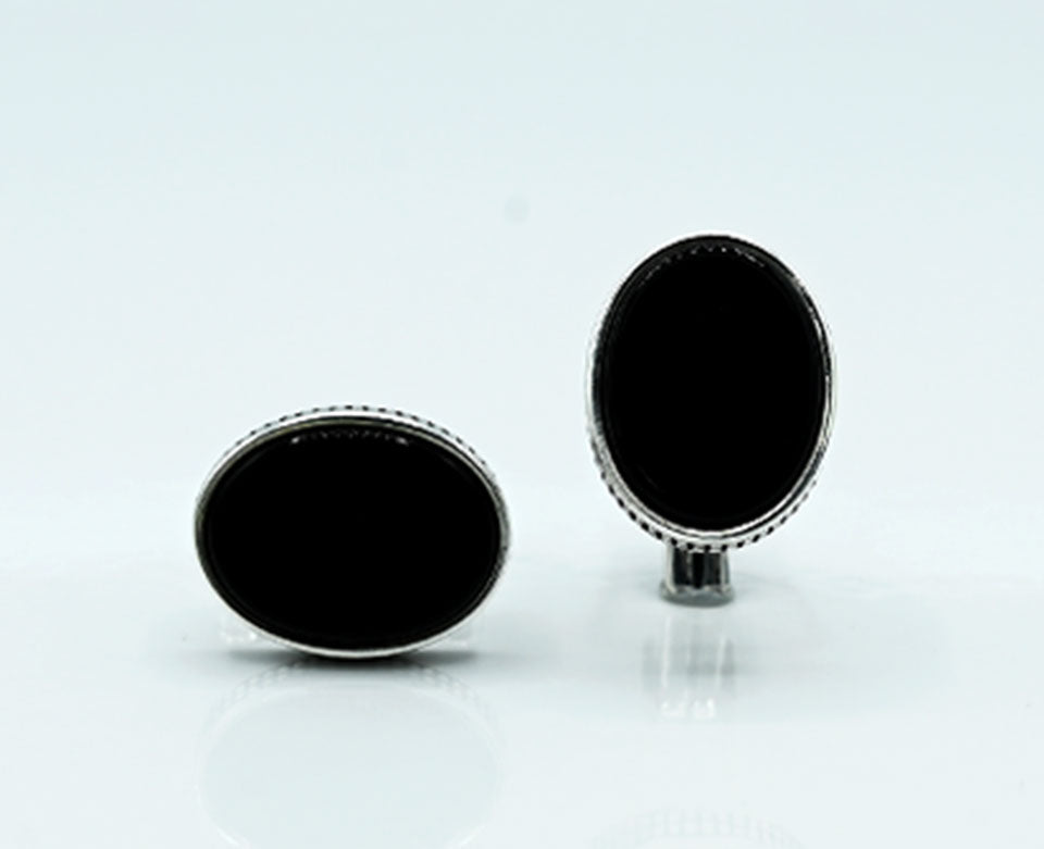 Polished Black Stone Cufflinks